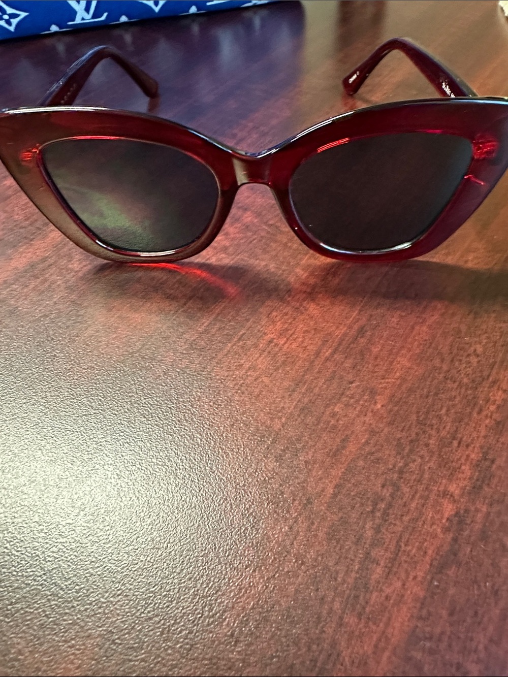 Source Unknown Burgundy Cat-Eye Sunglasses
